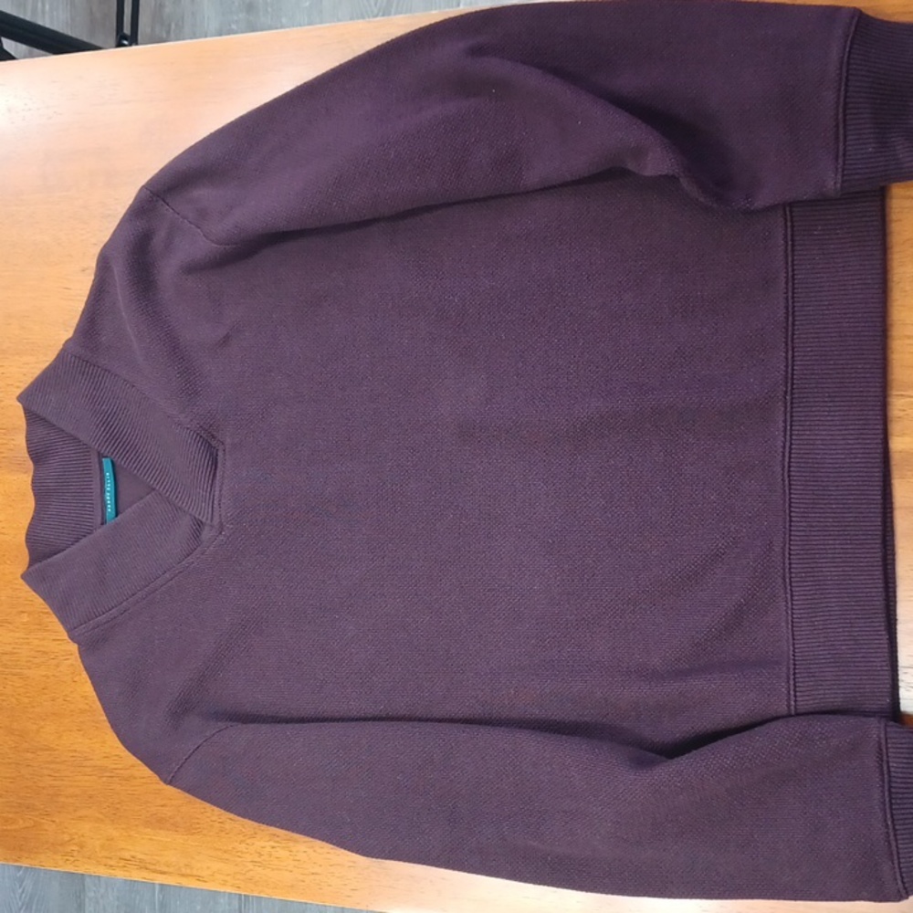 Mens Perry Ellis Maroon V-Neck Sweater Medium